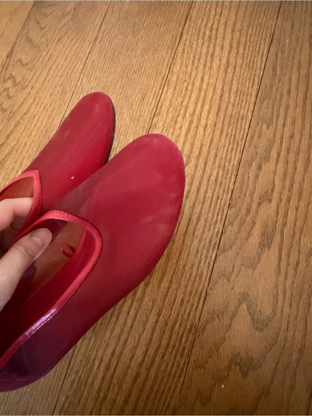 Massimo Dutti Red Mesh Ballet Flat - Picture 8 of 10